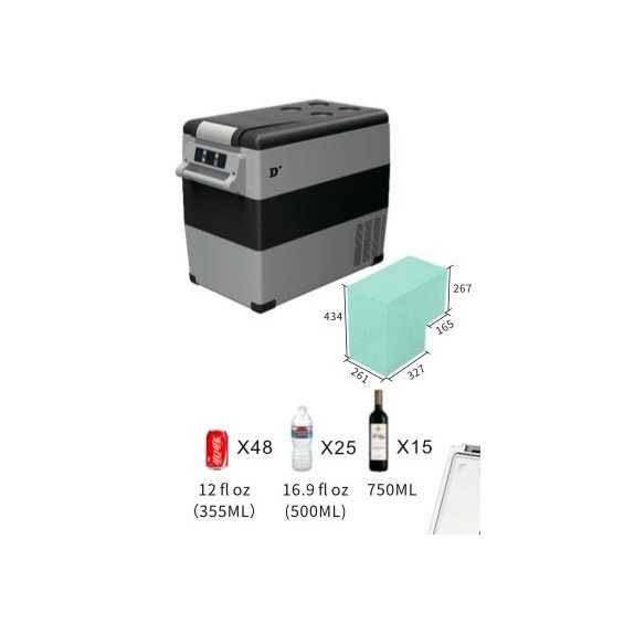 Frigo-freezer portatile 55L 12/24Vdc - 230Vac Diniwid S55