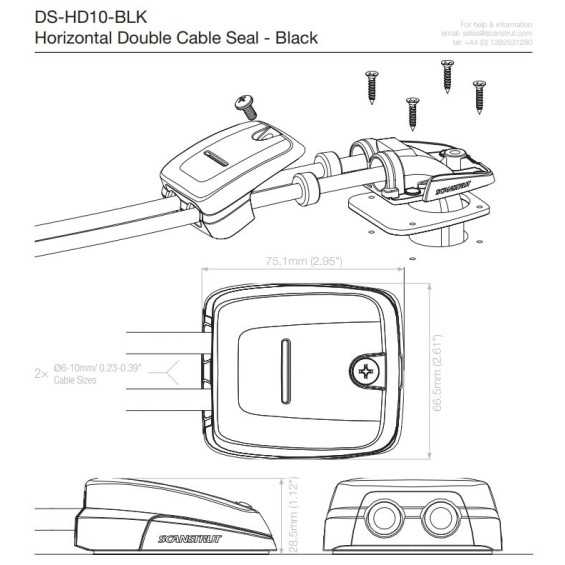 Passacavo da tetto doppio Scanstrut