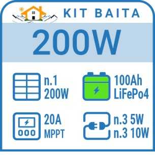Kit solare baita 200W