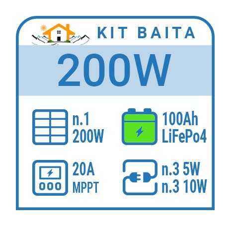 Kit solare baita 200W