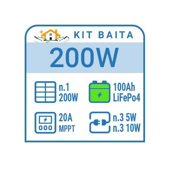 Kit solare baita 200W