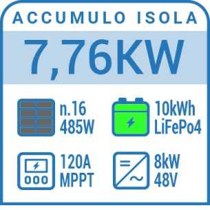 Impianto fotovoltaico a isola 7kW off grid