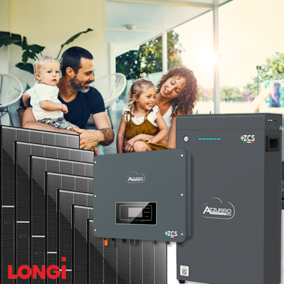 Impianto fotovoltaico 4kW con accumulo 5kWh ZCS e Longi