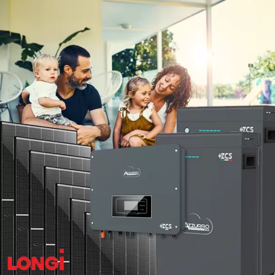 Impianto fotovoltaico 5kW con accumulo 10kWh ZCS e Longi