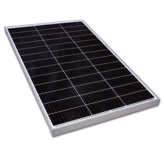 130W Pannello Fotovoltaico Monocristallino 12V con supporto integrato e 5m di cavo bipolare guainato
