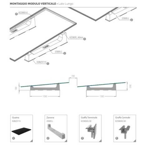 Supporto zavorra Mono-XL 1 pannello su tetto piano
