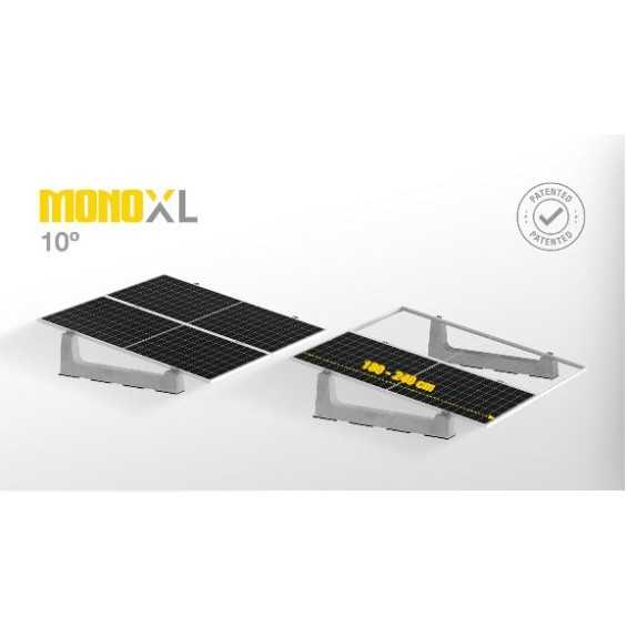 Supporto zavorra Mono-XL per 4 pannelli su tetto piano