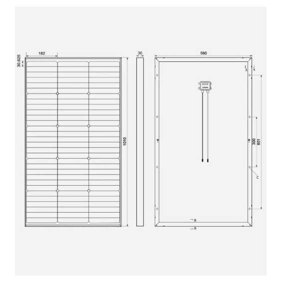 200W Pannello Fotovoltaico Monocristallino 12V HPCB All-Black Enjoy Solar® dimensioni
