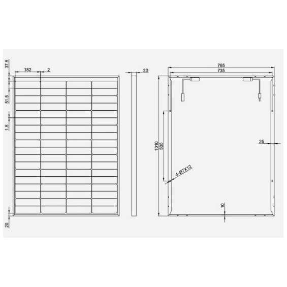 Pannello bifacciale PERC 150W 36V