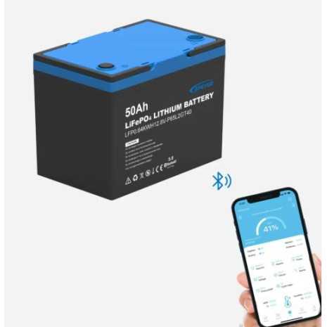 Batteria LiFePO4 50Ah 12.8V - 0,64kWh EpEver con Bluetooth | Riscaldatore integrato