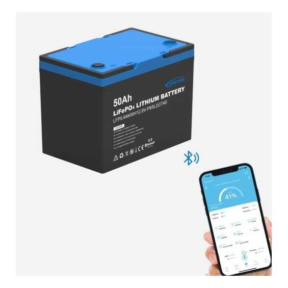Batteria LiFePO4 50Ah 12.8V - 0,64kWh EpEver con Bluetooth | Riscaldatore integrato