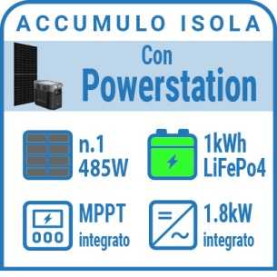 Kit solare a isola con accumulo Litio - Delta 3