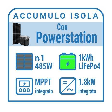 Kit solare a isola con accumulo Litio - Delta 3