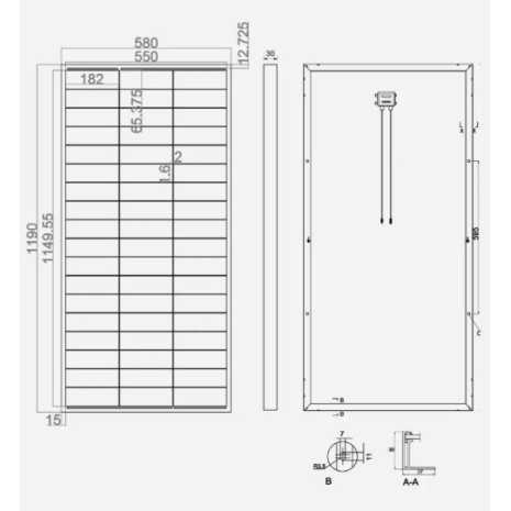150W Pannello Fotovoltaico Monocristallino 36V...