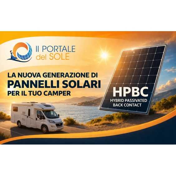Kit Solare Camper 200W HPBC 36V | Pannello fotovoltaico monocristallino | Regolatore Victron MPPT | Kit Completo