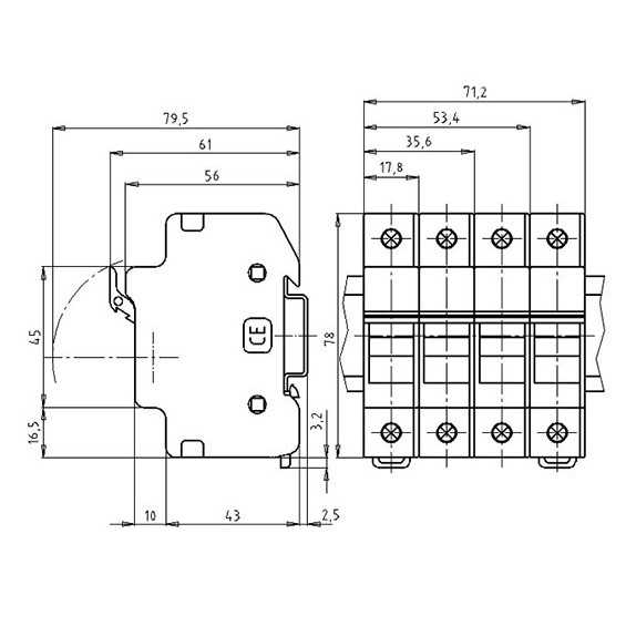 Portafusibile per fusibili 10x38 Portafusibile per fusibili 10x38