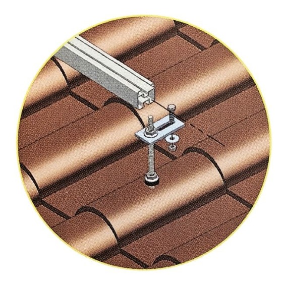 Kit viti doppio filetto M10 con piastra inox A2 per fotovoltaico