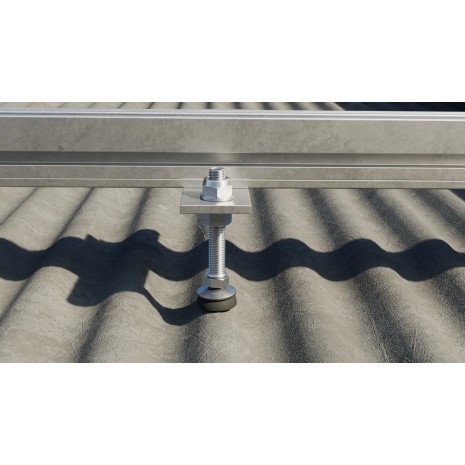 Kit viti doppio filetto M10 con piastra inox A2 per fotovoltaico