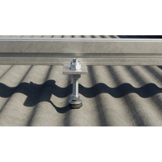 Kit viti doppio filetto M10 con piastra inox A2 per fotovoltaico
