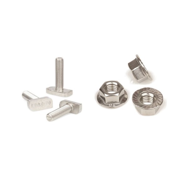 Vite testa martello e dado flangiato acciaio inox