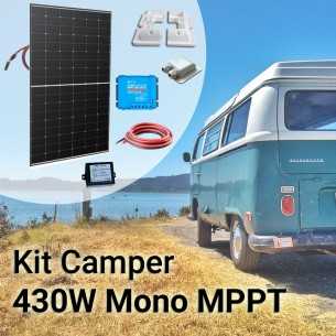 Kit Solare Camper 435W con pannello fotovoltaico monocristallino bifacciale vetro vetro
