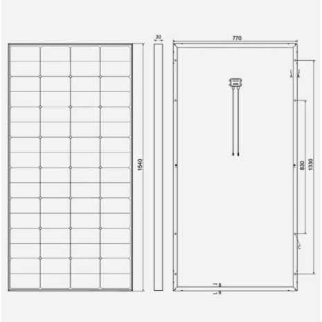 230W Pannello Fotovoltaico Monocristallino 12V HPBC All-Black Enjoy Solar® dimensioni
