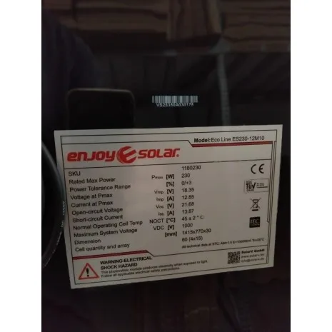 230W Pannello Monocristallino Fotovoltaico HPCB All-Black Enjoy Solar
