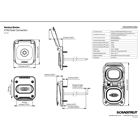 Connettore esterno stagno XT60 maschio