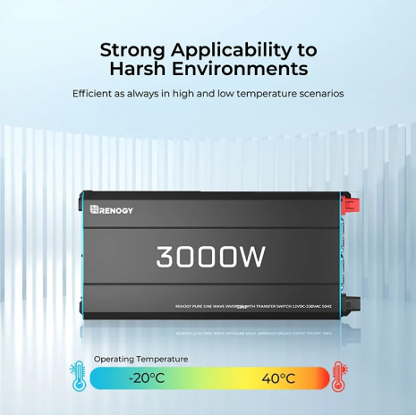 3000W/12V Inverter a onda sinusoidale pura con Funzione UPS Renogy