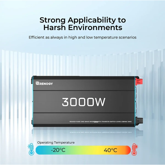 3000W/12V Inverter a onda sinusoidale pura con Funzione UPS Renogy