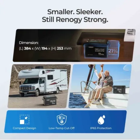 Batteria LiFePO4 12V 200Ah con Protezione a Bassa Temperatura | Renogy Core Mini