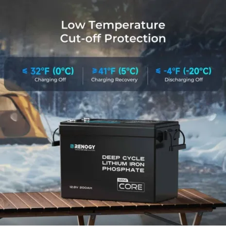 Batteria LiFePO4 12V 200Ah con Protezione a Bassa Temperatura | Renogy Core Mini