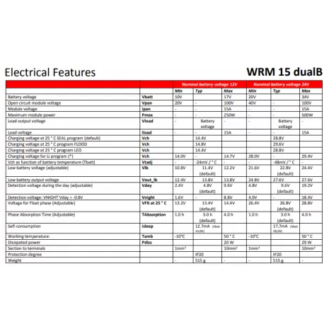 Regolatore 15A-12/24V Western MPPT 2 batterie