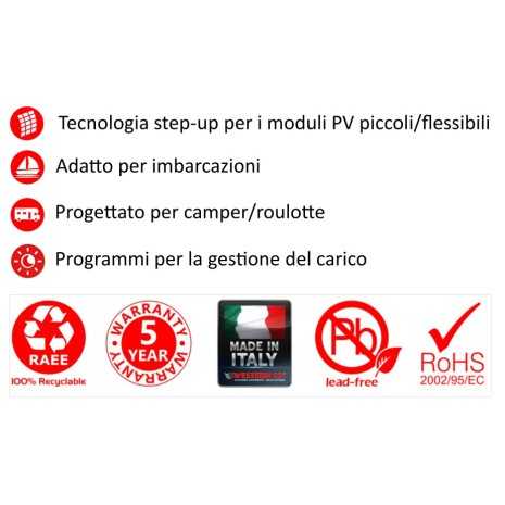 Regolatore di carica WMarine 10A MPPT Step Up