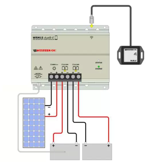Regolatore 15A-12/24V Western MPPT 2 batterie