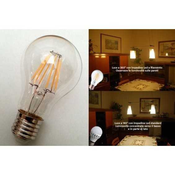Lampadina led a filamento 950 lumen - 8W