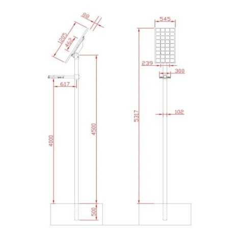 Lampione a energia solare 120W