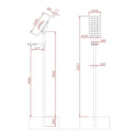 Lampione a energia solare 120W Lampione a energia solare 120W